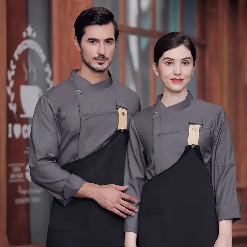 Veste Courte d'Été pour Homme et Femme, Tenue de Chef, de Restaurant, de Cuisine, de Serveuse, Blanc, Chamonix Bar, 73