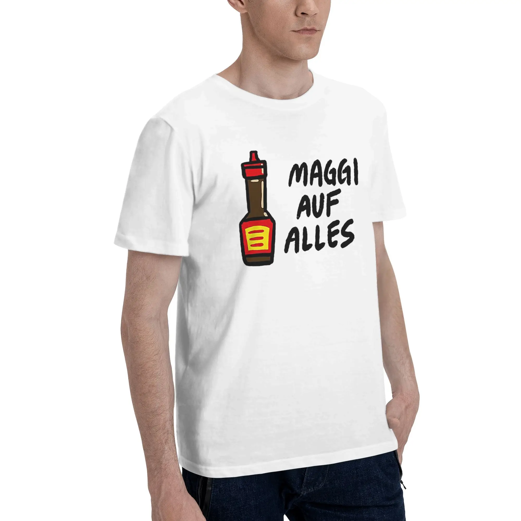 

Maggi Auf Alles (Deutsch) Men T-Shirt Oversized T Shirts Men's Round Neck Cotton Tees Short Summer Male