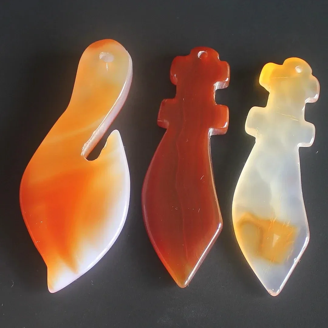 3pcs agate broadsword pendant bear for necklace