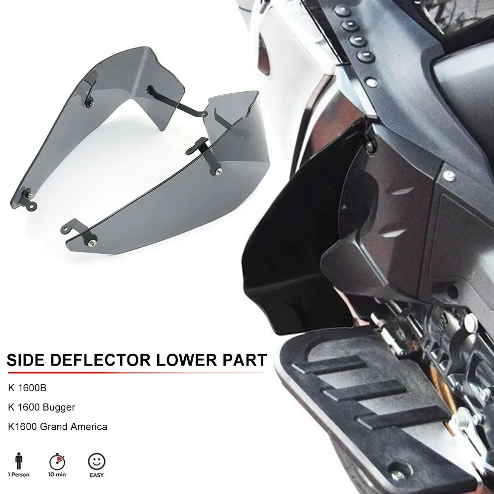 

For BMW K 1600 Bagger K 1600 Grand America 2017-pu Motorcycle Accessories Smoke gray Lower Side Deflector