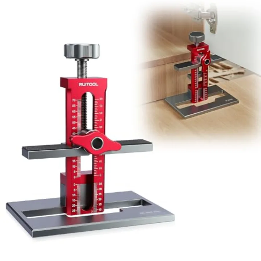 

RUITOOL Upgrade 3-in-1 Cabinet Door Mounting Jig with Support Base Installation Tool for Frameless or Face Frame Cabinet Doors