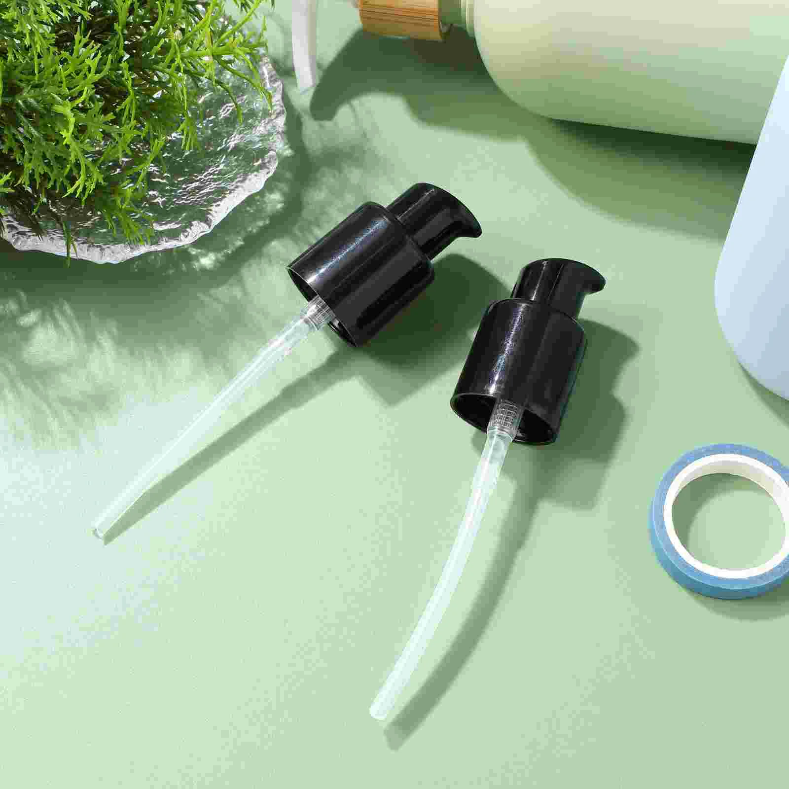 4 Pcs Hand Soap Dispenser Plastic Lotion Pump Head Pressure Emulsion Toiletries Nozzle Replacement Black Accessories Travel