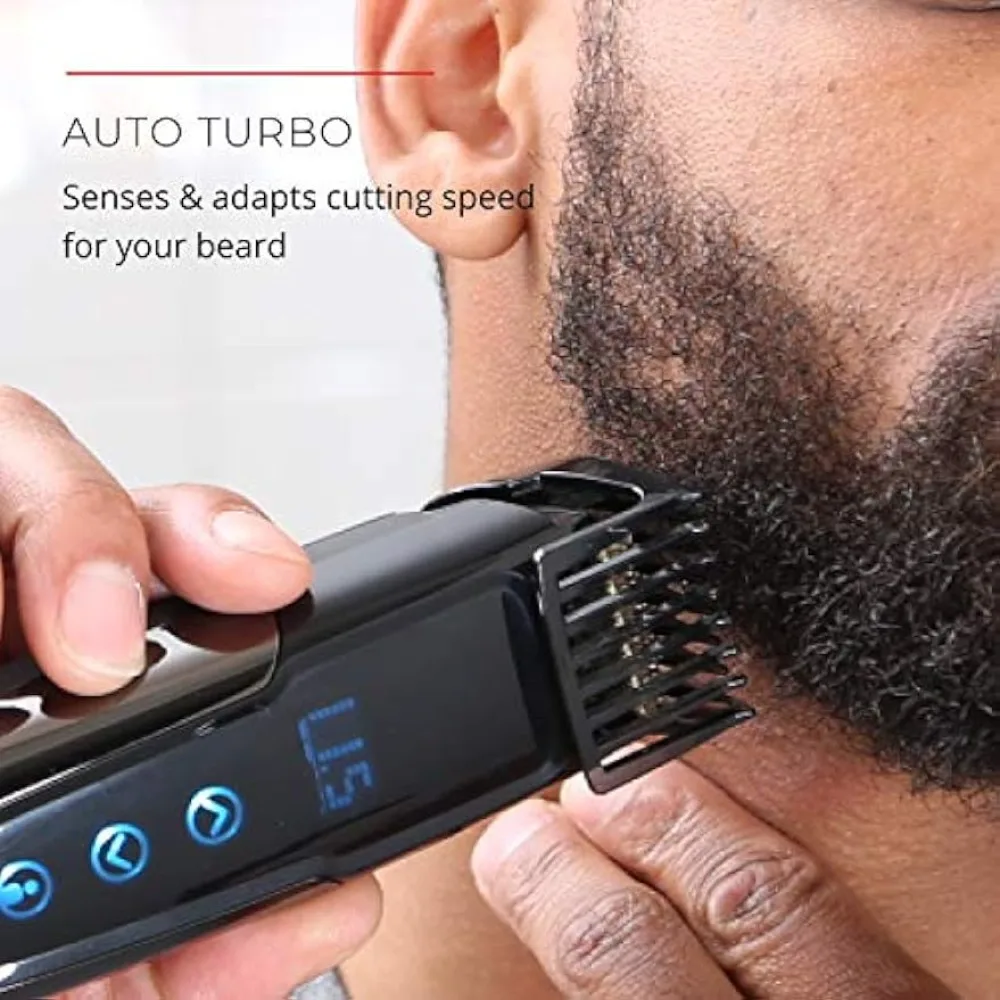 Remington MB4700 Smart Beard Trimmer with Memory Settings and Digital Touch Screen, Rechargeable for Cordless Use