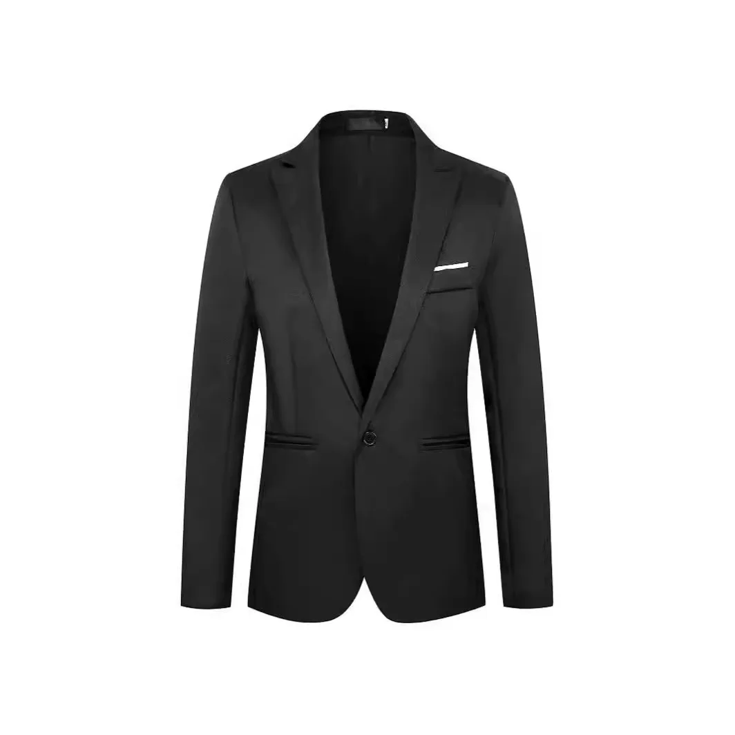 1-B1  Amazon Foreign Trade Men's Suit Coat Solid Color Slim Fit Single Row One Button Youth Fashion Casual Single Suit