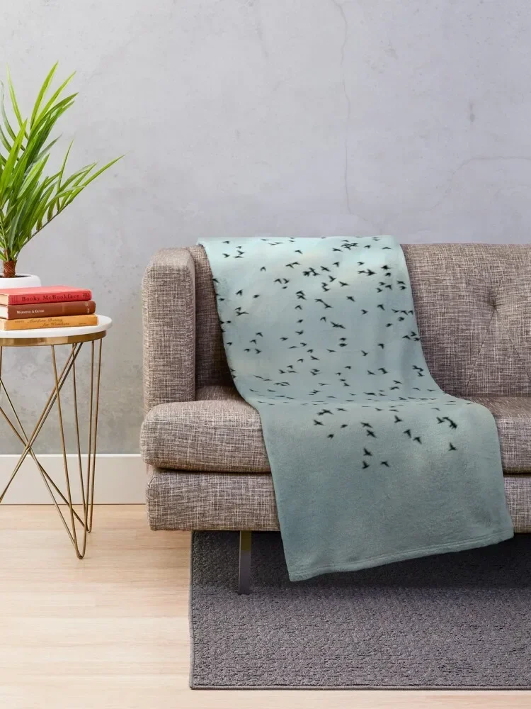 Murmuration Starlings Flock of birds Throw Blanket Multi-Purpose Thins Blankets