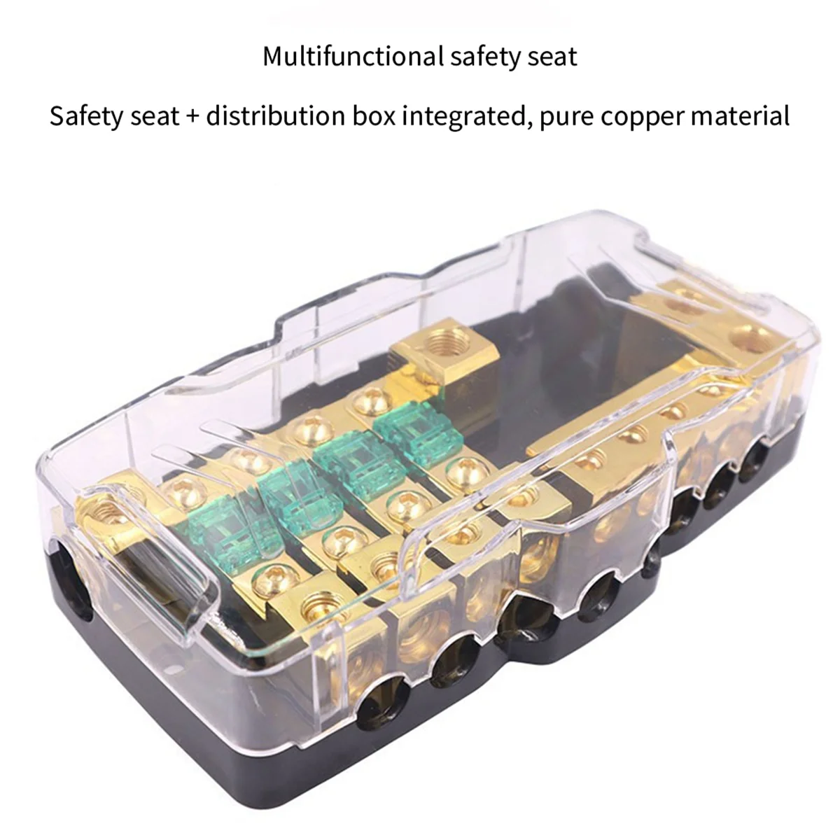 Car Audio Multi-Function Fuse Box with LED Light Fuse Holder Suitable for Car RV Camping Car Power Shunt 12V-24V