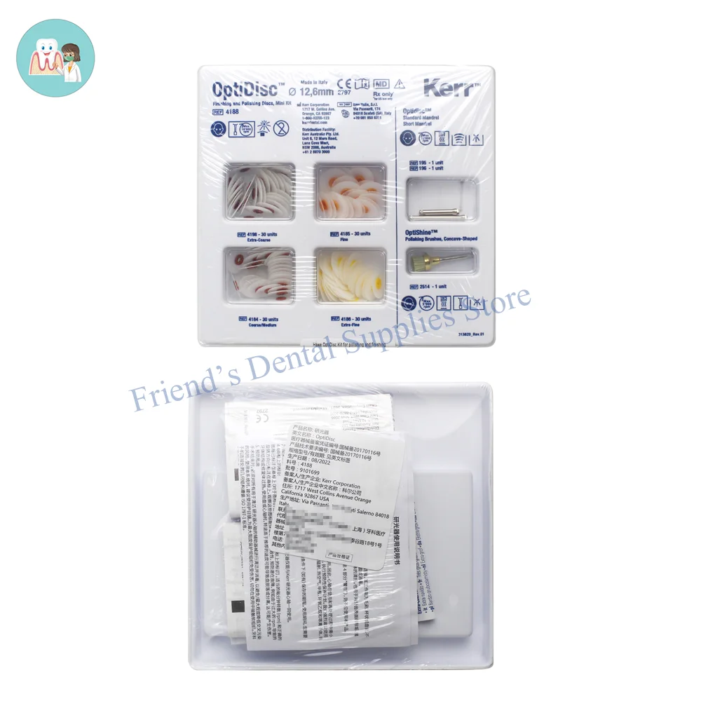 1 set Dental Kerr OptiDisc Finishing and Polishing Discs Mini Kit REF 4188,Kerr Polishing Discs Diameter 12.6mm