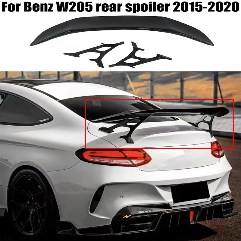 

For Mercedes-Benz C-Class W205 C200 C63 C43 C63S Coupe AMG 2-Door 2015-2020 GT Style Carbon Fibe Rear trunk cover spoiler wing.