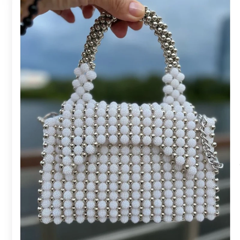 Handmade Beaded Bag with Customizable Colors Fashionable Summer New in Handbag Exquisite Elegant Banquet Chain Crossbody Bags