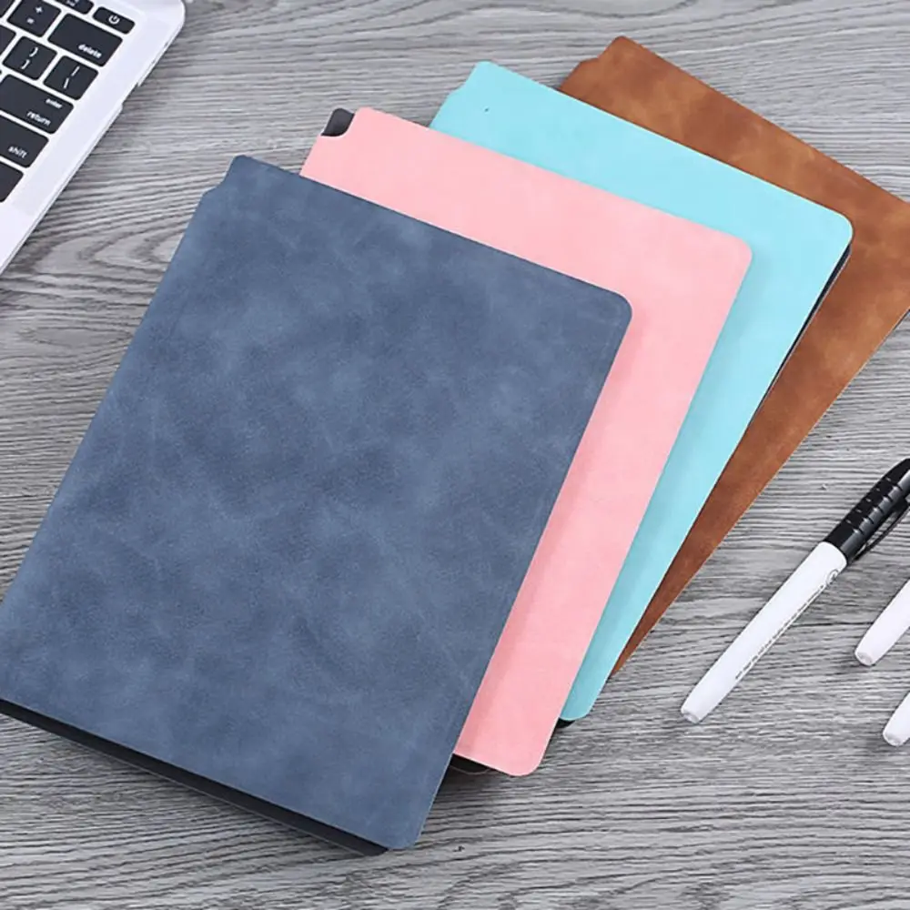 Leather A4 Whiteboard Notebook Reusable With Erasing Cloth Erasable Whiteboard Draft Stationery With Whiteboard Pen