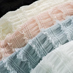 Premium Lolita Dress Stripe Stretch Chiffon Crochet Fabric for Women Dress Decoration