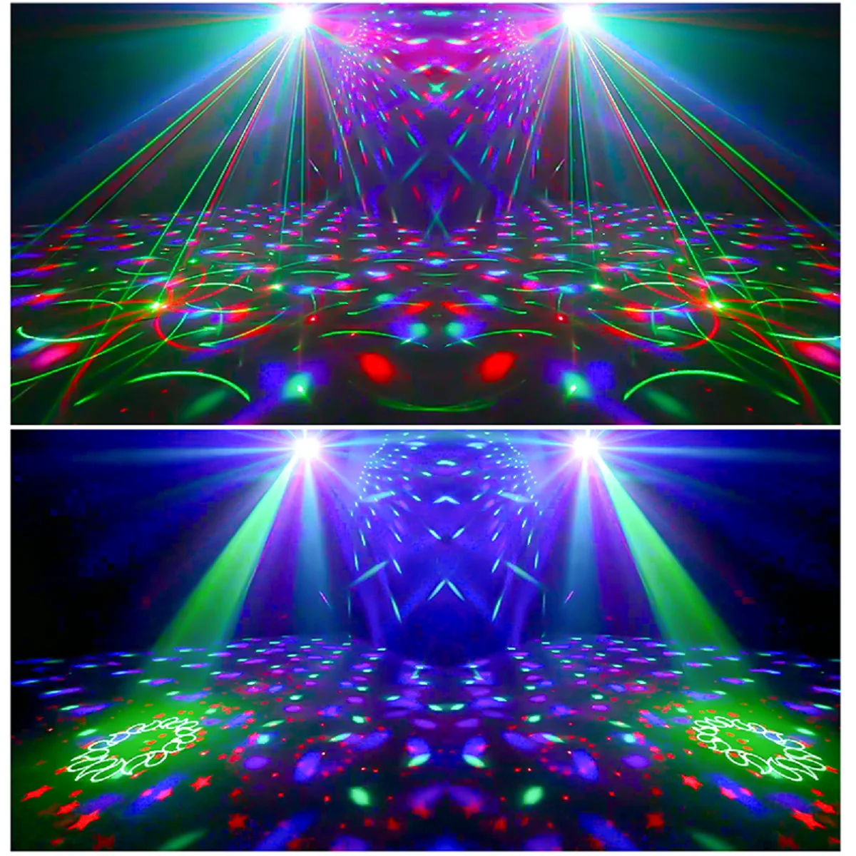 أضواء الديسكو، أضواء الحفلات أضواء ستروب LED كامل ستار العارض أضواء DJ 3 في 1 عطلة ديكور المنزل أضواء جو الحفلات