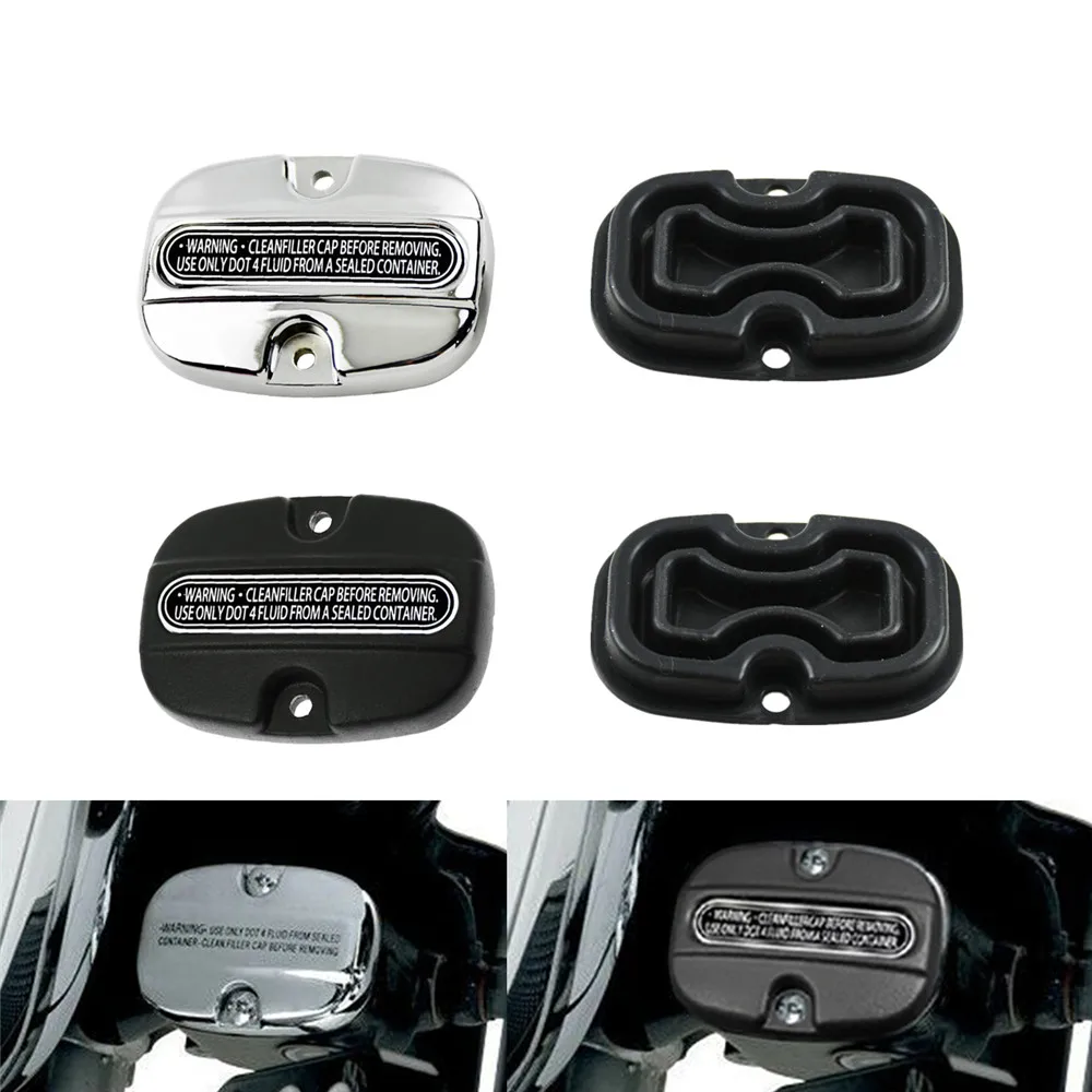 Chrome/Black Rear Brake Master Cylinder Cover Fit For Harley For Touring For Road King For Road Glide Limited FLTRKSE 2008-2018
