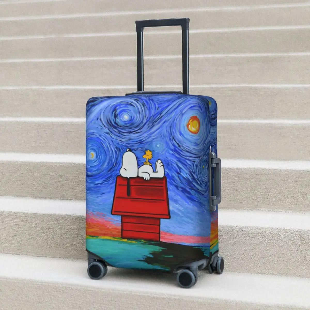 

Snoopy Starry Night Suitcase Cover Business Protector Vacation Practical Luggage Supplies