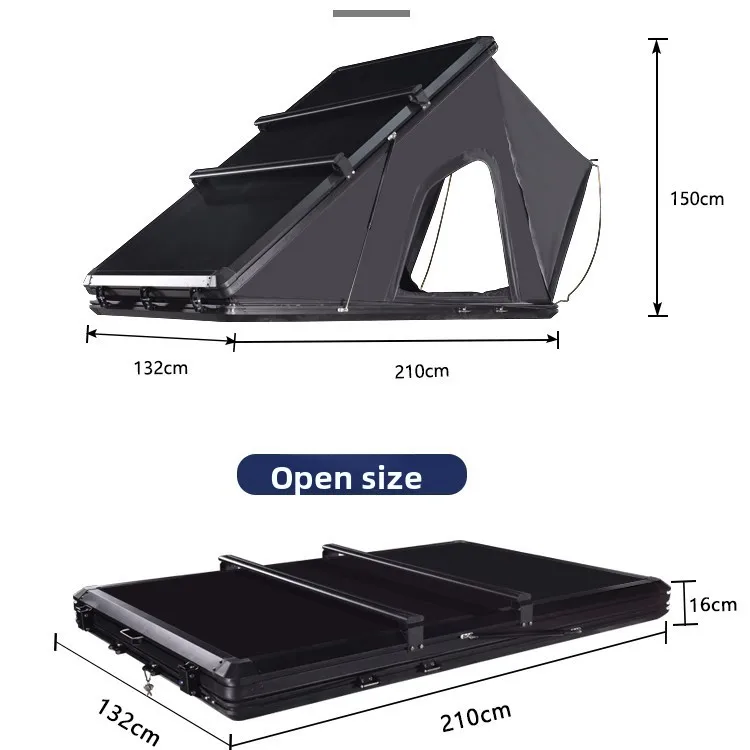 Roof Triangle Tent Fully Automatic Camping Self-driving Tour Rainproof Automatic Hydraulic Aluminum Alloy