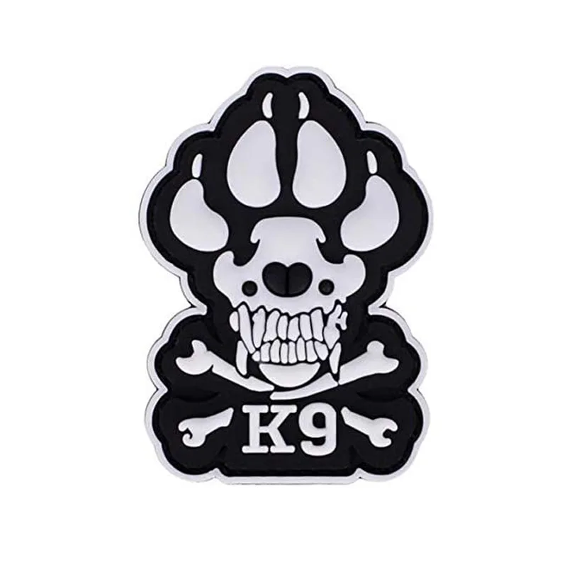 K9 Training Dog Paws Cloth Patch Crossed Leg Bones Morale Badge Military Dog Patch Armband Dog Badge Embroidery Clothing Patches