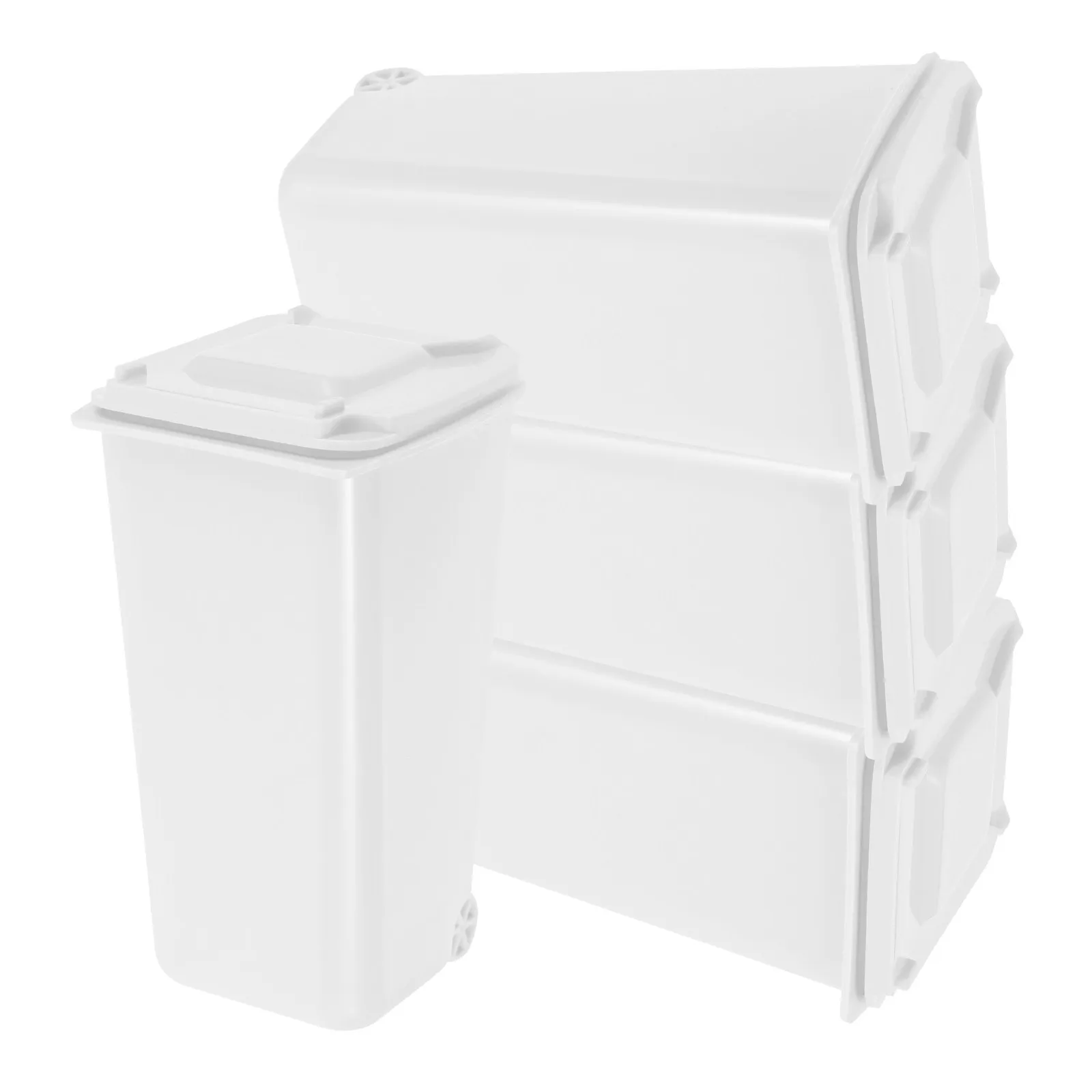 

Набор из 4 миниатюрных настольных мусорных баков: милые мультяшные пластиковые контейнеры с крышкой, креативные подставки для ручек для учебы и офиса