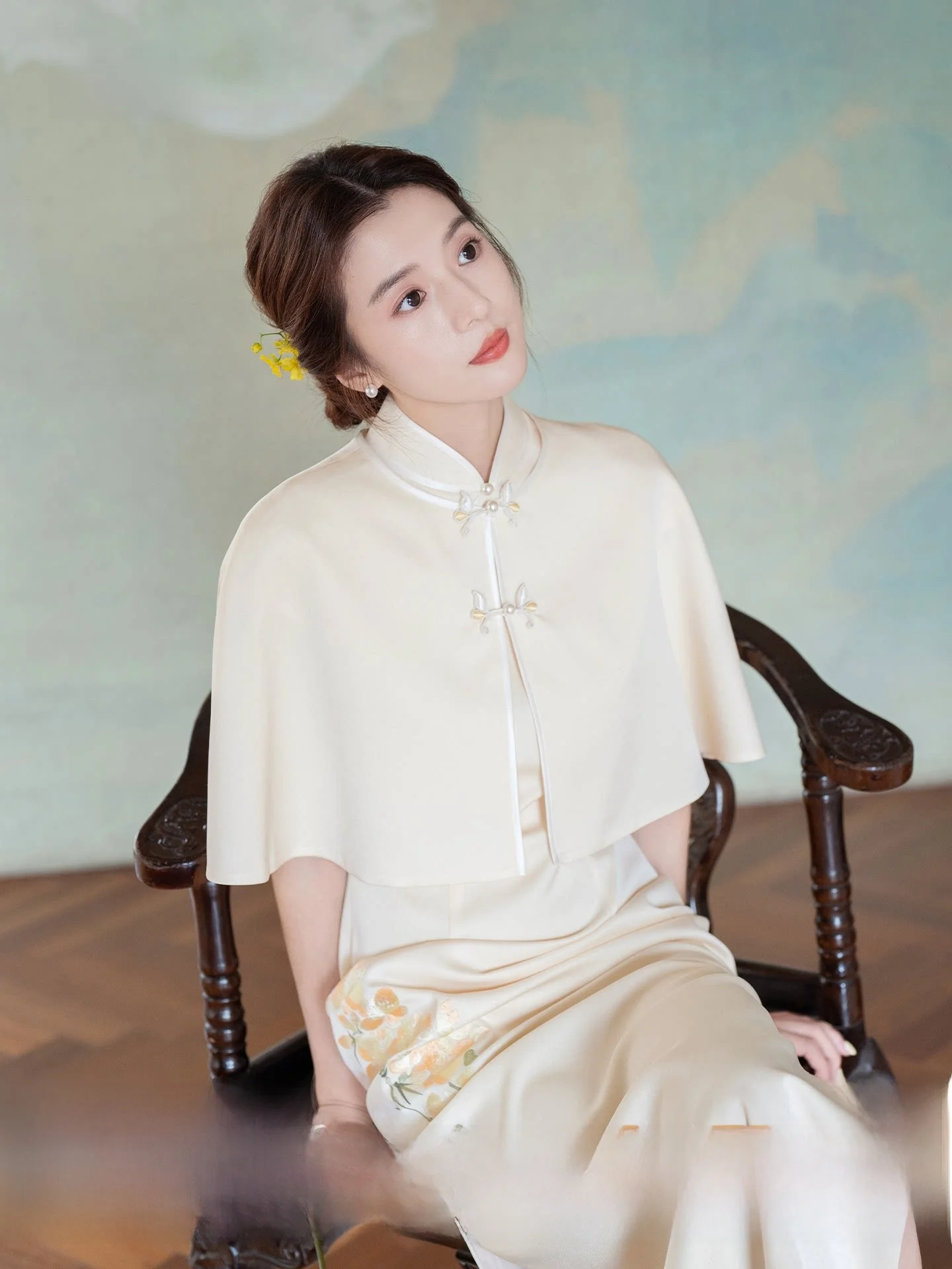 

Ele New Chinese Sle awl Wedding Dr Set Original Official ort Sve High Slit Breathable Polyester