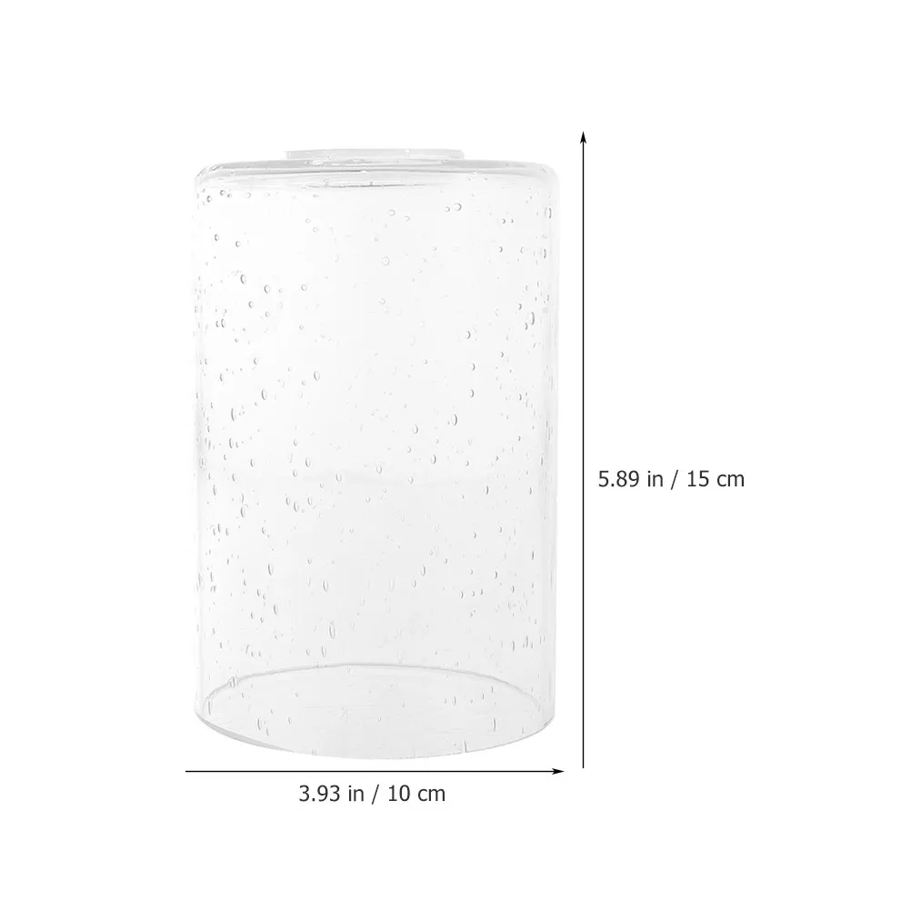 2Pcs Clear Glass Lamp Shade Cylinder Bubble Design Modern Simple Pendant Light Shade Replacement for Chandelier Hanging Ceiling