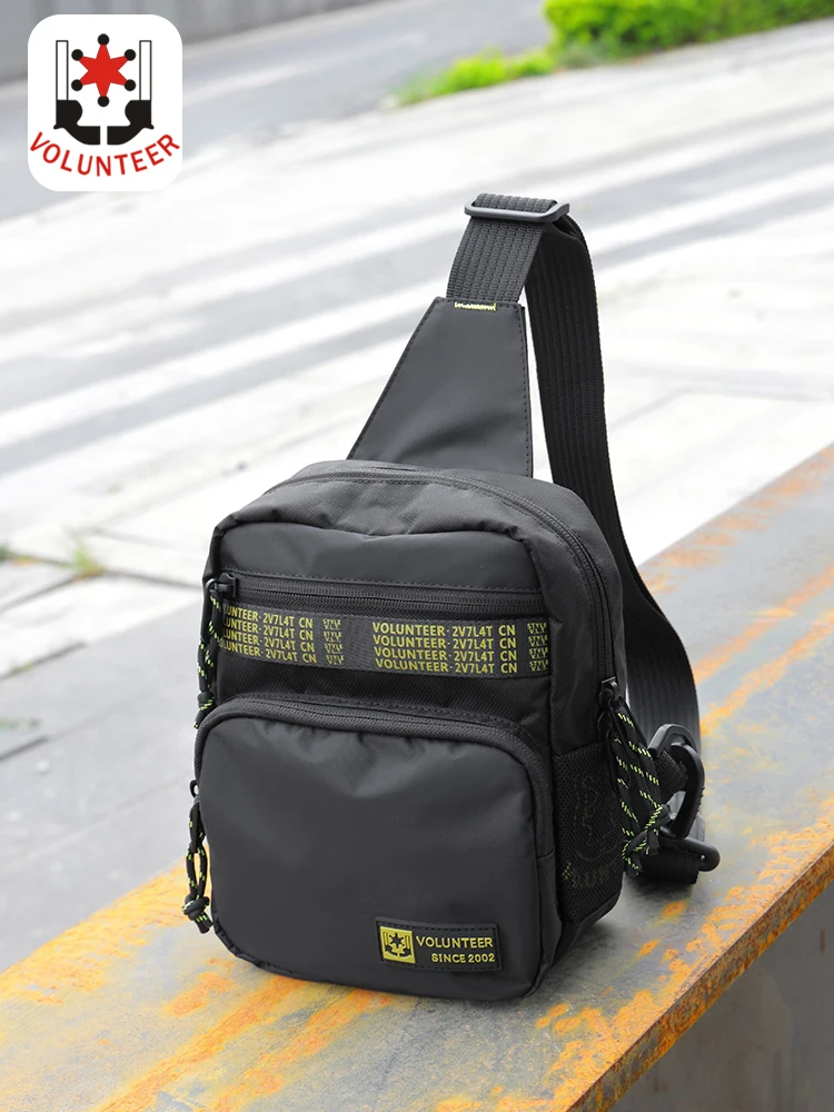 Sacos de Ombro dos homens voluntários 2023 Novo Oxford Pano Elegante Multi-bolso Casual Sólidos Viagem Outdoor Crossbody Sacos 1820-04