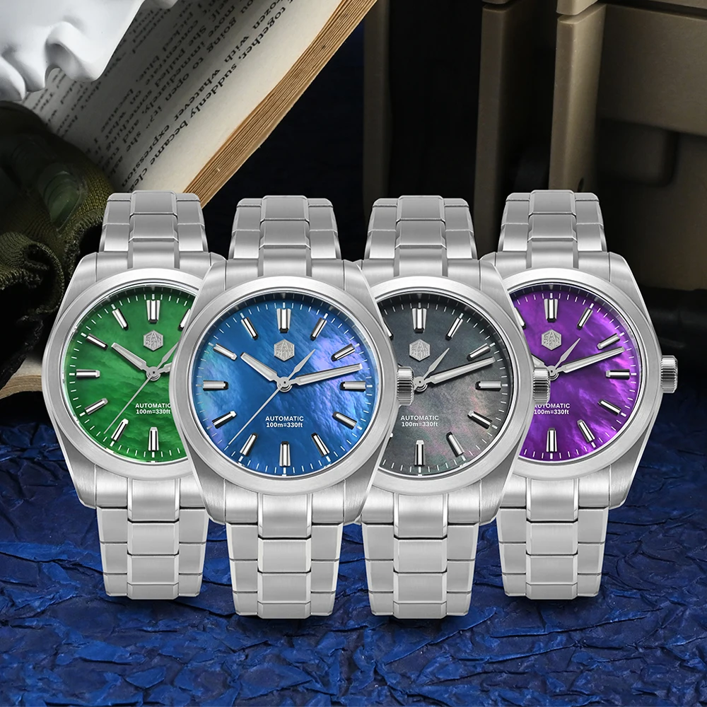 San Martin 39mm Luxury Dress Men Watch Miyota 90S5 MOP Dial Gada Automatic Mechanical Watches Waterproof 10Bar Luminous SN0144