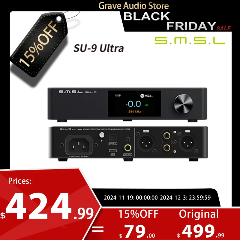 SMSL SU-9 ULTRA Pre-Amplifier MQA Bluetooth 5.0 Decoder SU-9U AK4499EX DAC SU-9ULTRA Audio Desktop USB DAC Support LDAC APTX HD