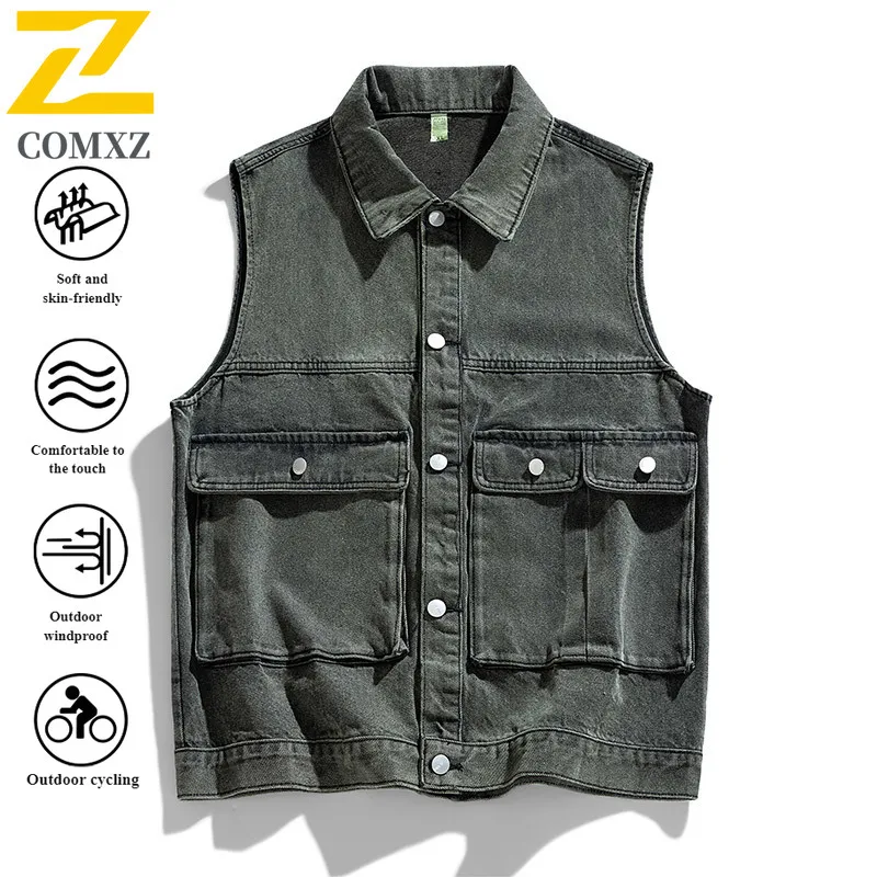 EIAO النمط الياباني سترة جينز الشارع الشهير الخريف مقاومة للماء يندبروف الأشعة فوق البنفسجية حماية التخييم التنزه سترة العمل متعددة المواسم #3