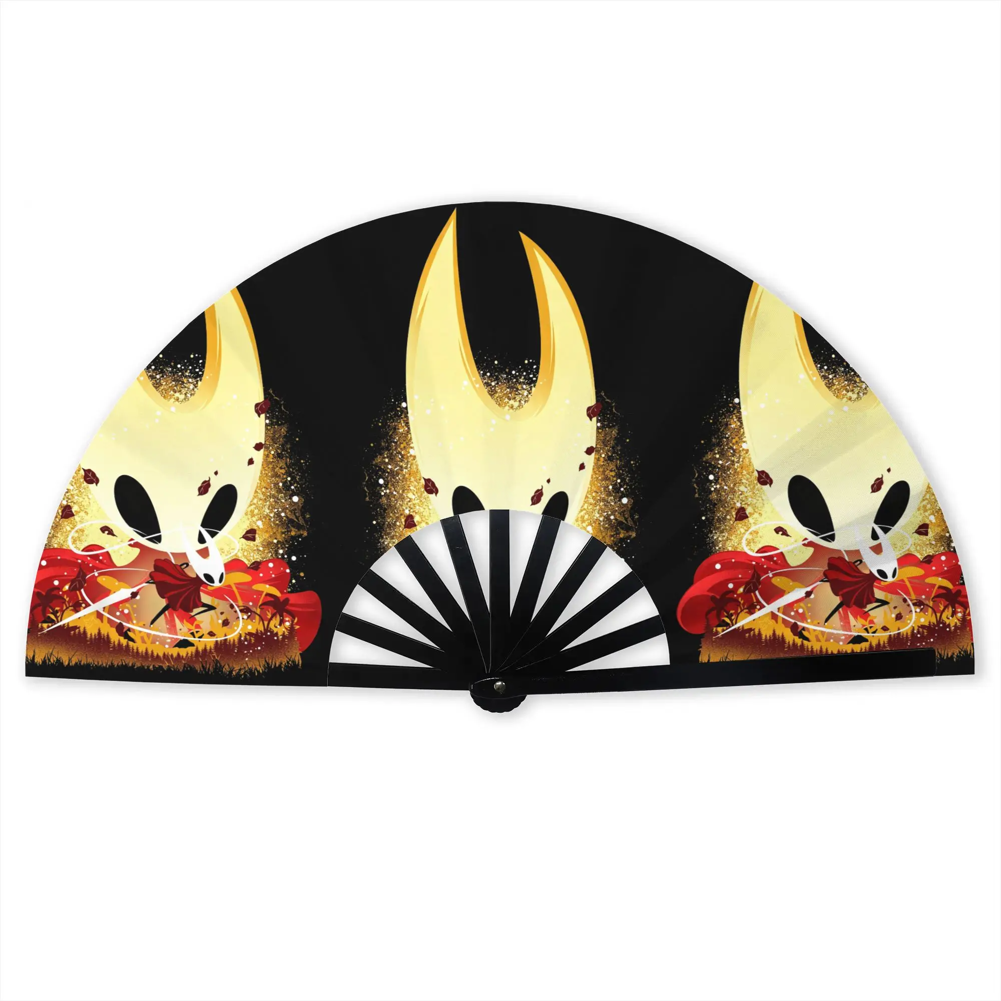 Customized S-Silksonges Cartoon Game Portable Pocket Fan Travel Manga Polyester Folding Fan Chinese Dance Handheld Cooling Fans