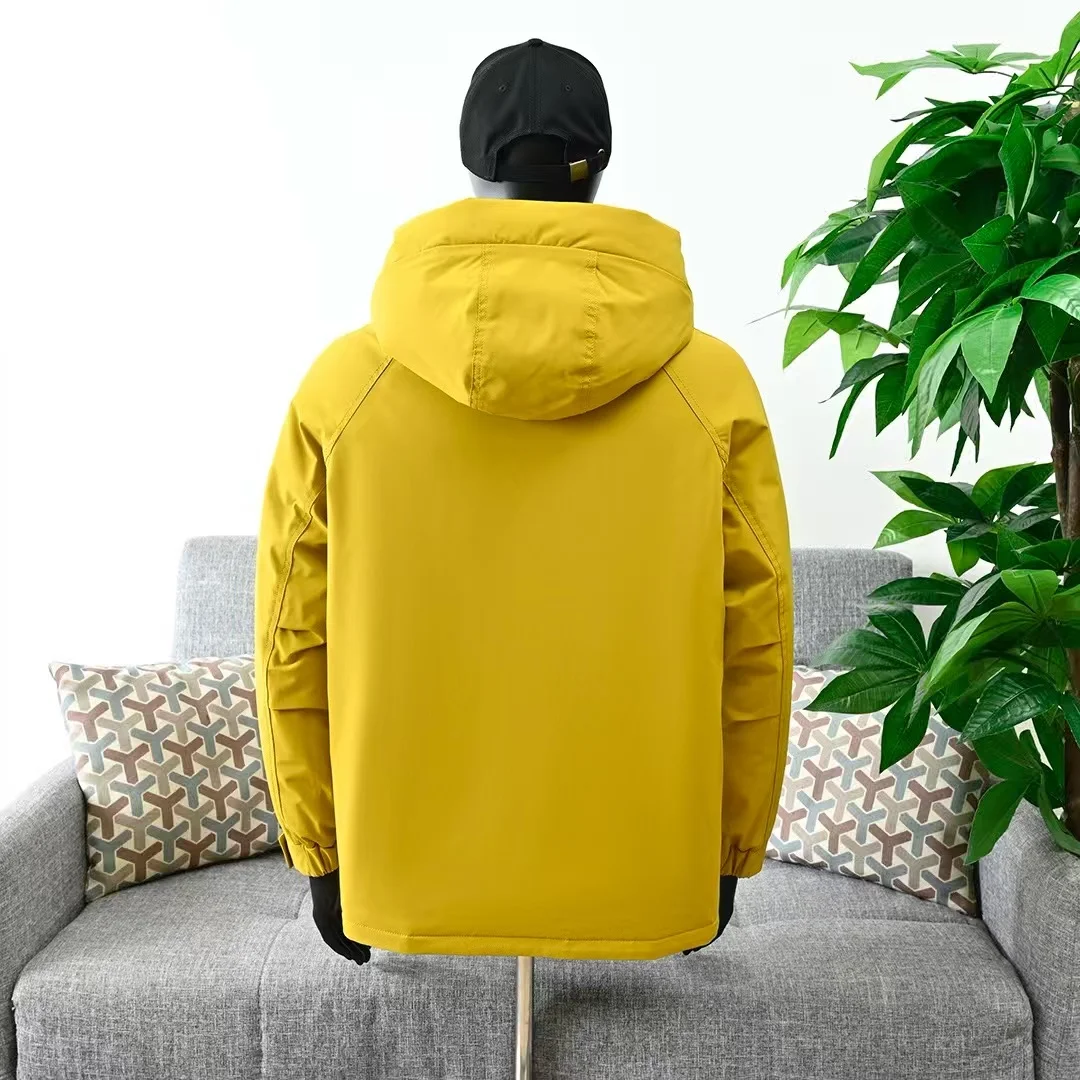 Men's high-quality down jacket, 95% white duck down material, rainproof and waterproof, warm outdoor sports jacket.