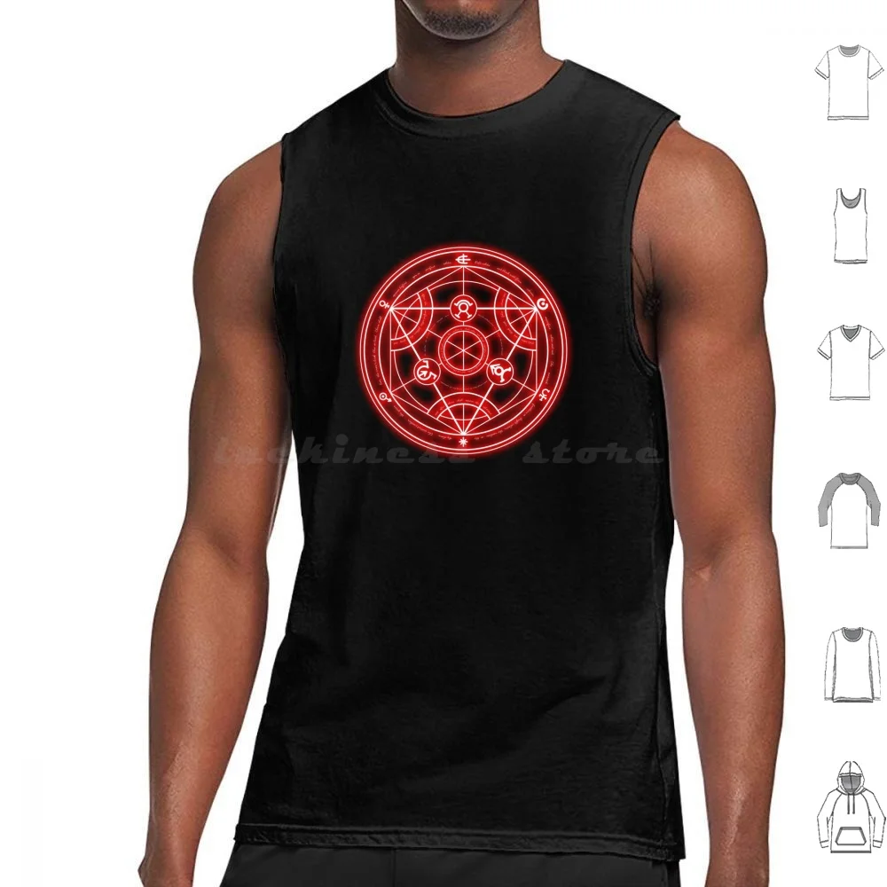 Alchemist Transmutation Circle , Alchemy Circle , Anime Gift , Manga Gift Tank Tops Vest Sleeveless Alchemist Transmutation