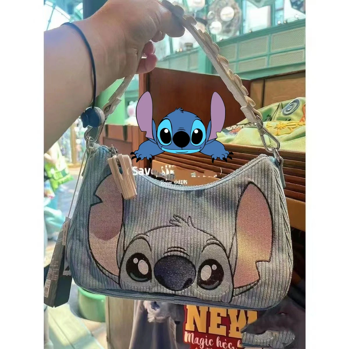 ścieg torba na ramię Disney torebka Cartoon sztruksowa torba pod pachami kobiety Anime małe kopertówki torby typu crossbody torba na dżinsy dziewczyny prezent