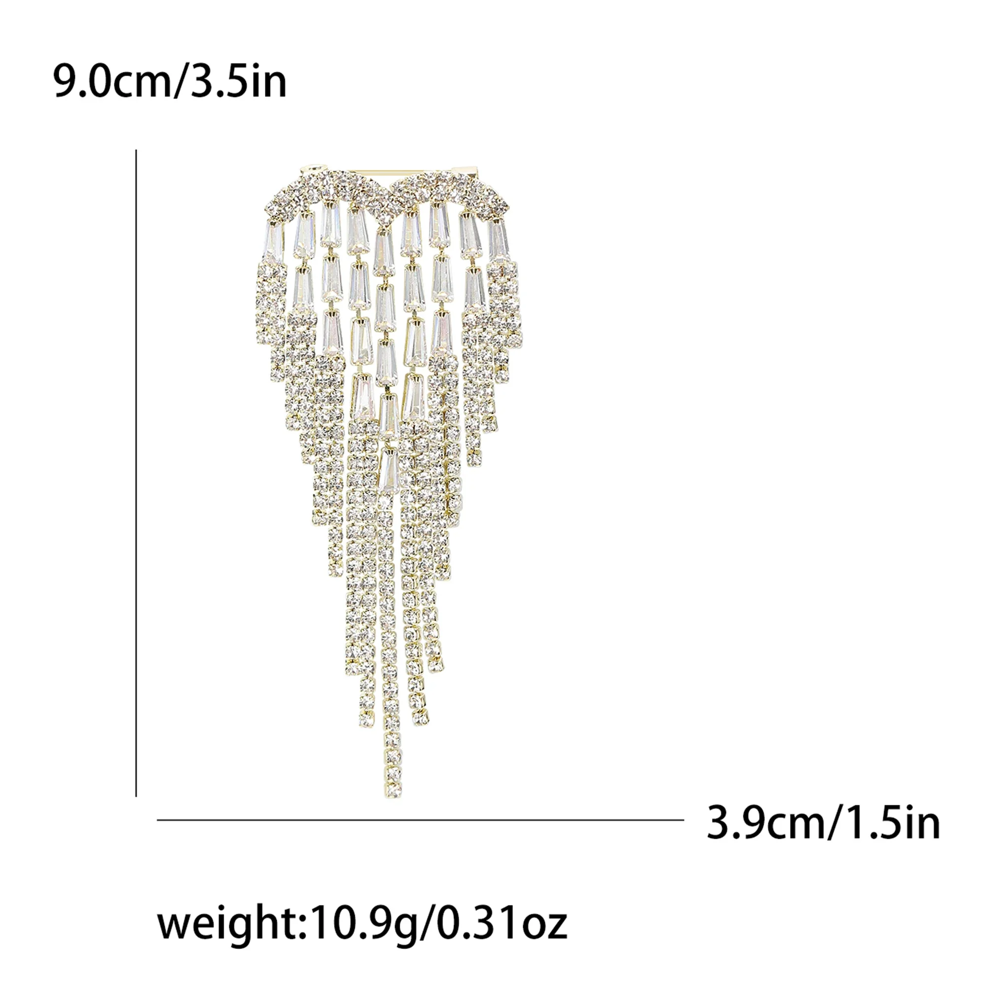 Tassel Love Pins for Women Unisex Rhinestone Heart Brooches Event Party Backpack Decoration Clothes Accessories