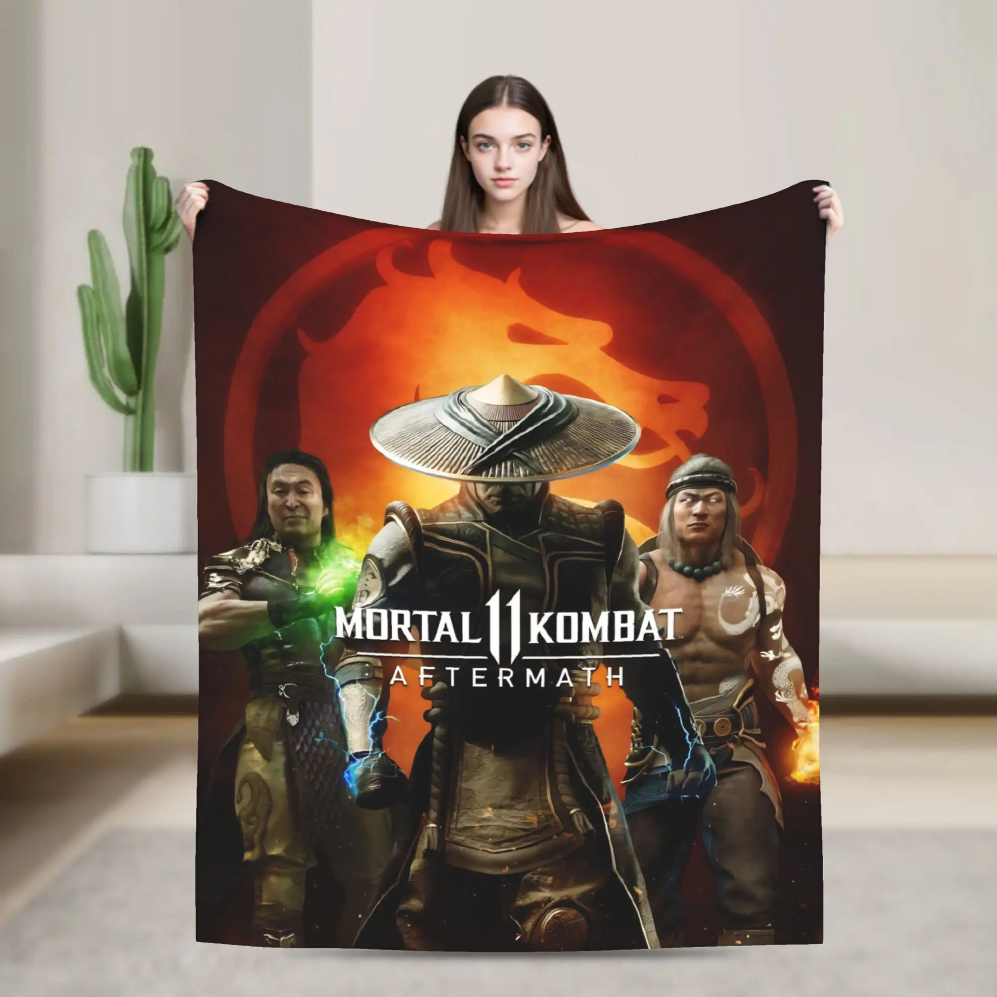 Mortal Kombat II Moive 2026 Print Blanket For Men Women Warm Cozy Fluffy  Throw Blankets for Sofa 50x60 Inches Multi-size