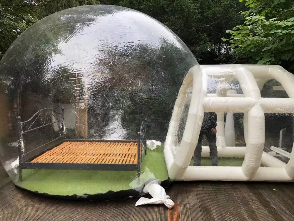 2025 Hot Sale opblaasbare koepeltent Mooie Bubble House Hotel Transparante Bubble Tree met ventilator PVC opblaasbare campingtent