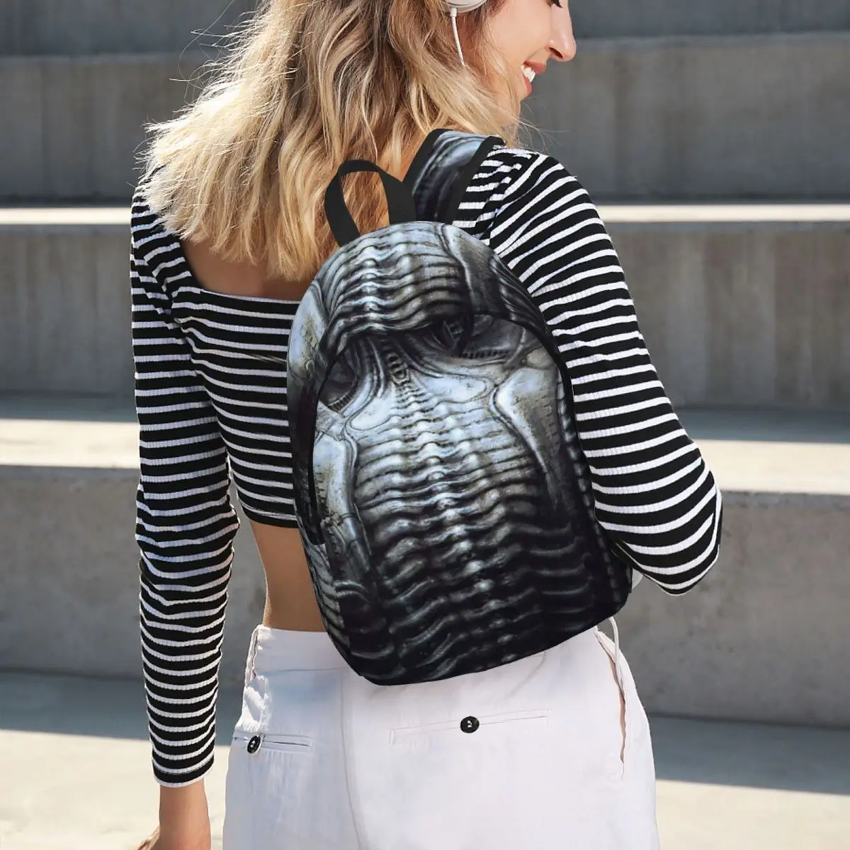 New York City Vi Torso H R Giger Student Backpack School Bag Hiking Travel Daypack for Boys Girls Bookbag Shoulder Bags