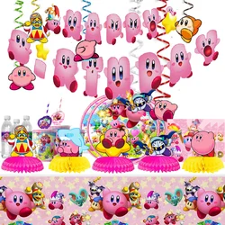 kirby star allies cute party decoration disposable tableware balloon napkin stiker tablecloth baby shower children's day party