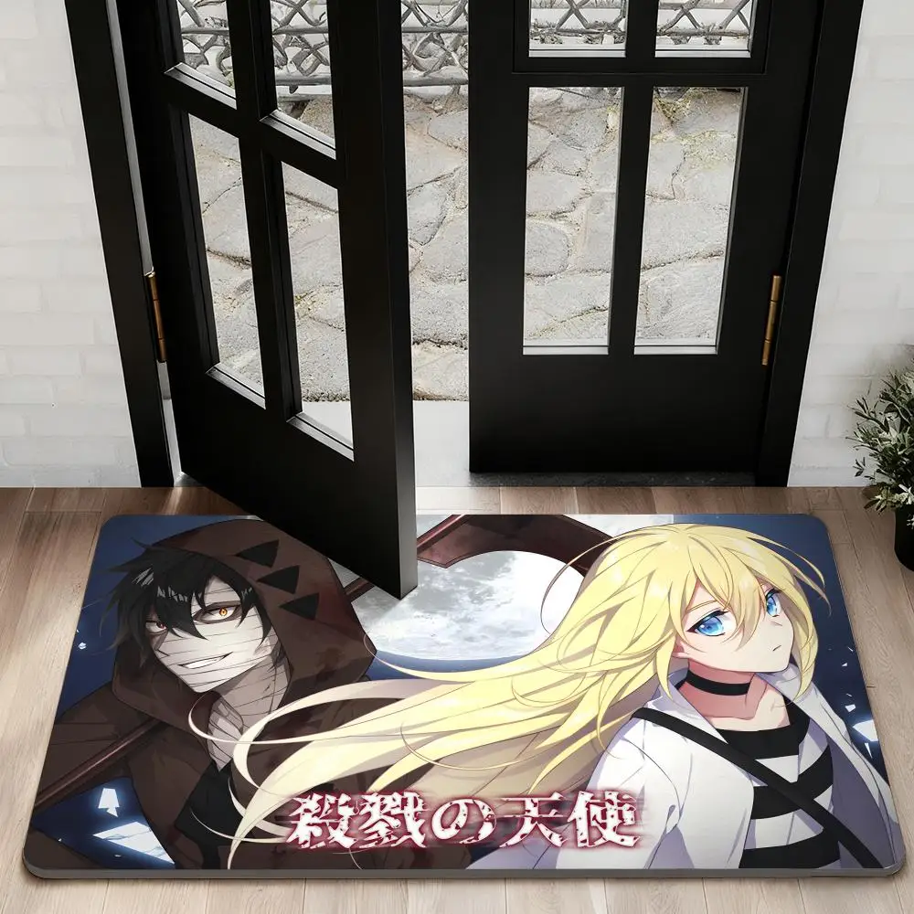 

A-angels of D-Death cool Floor Mat Diatom Bath Mat Absorbent Quick Dry Non-Slip TPR Backing Soft Plush Draining Rugs