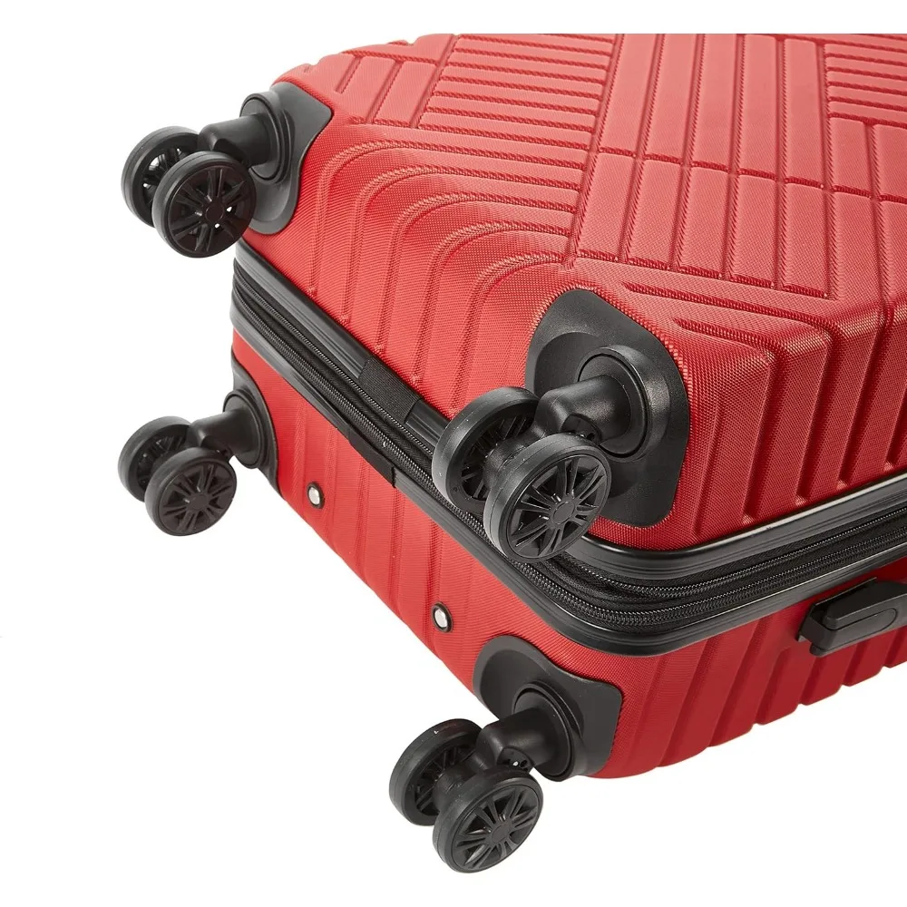 kensie Tigard ラゲッジ、レッド、3 点セット (28 インチ/24 インチ/20 インチ)