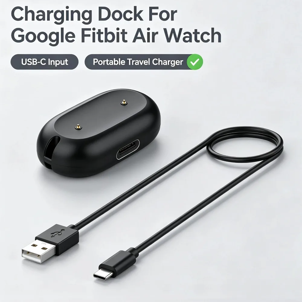 USB-C Charging Dock Charging Cable For Google Fitbit Air Watch Magnetic Charger Stand Smart Watch Charging Accessories