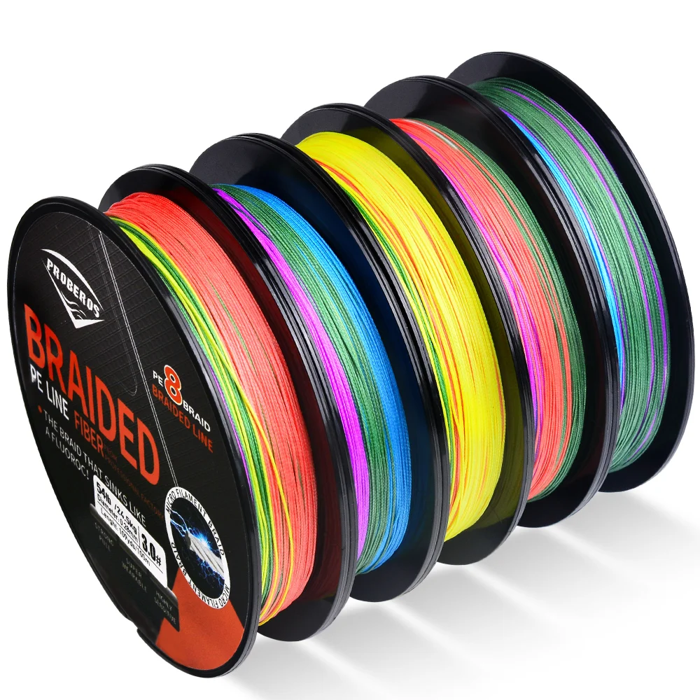 PROBEROS Superstarke geflochtene Angelschnur mit 8 Strängen – 100 m/109 YDS Multifilament PEAnti-Abrieb-Geflechtschnur, erhältlich in 22–10 – Detail 7