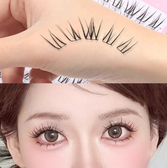 10rows Irregular Slanted False Eyelashes for Women Lightweight Cluster Lashes 3D Natural Eyes Makeup Tools Resuable Fake Lashes