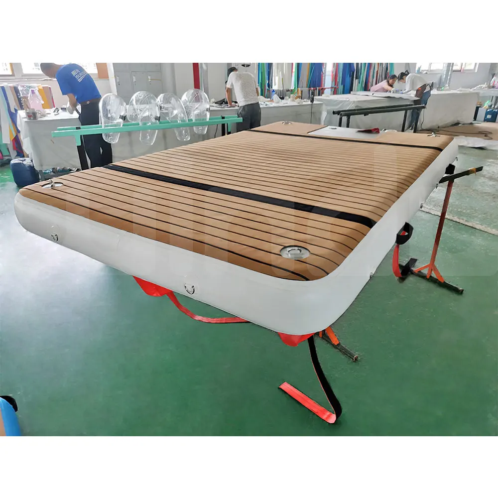2.5x1.5x0.2m Drop Stitch Inflatable Platform Floating Yacht Dock With 4 Water Bagspromote sales