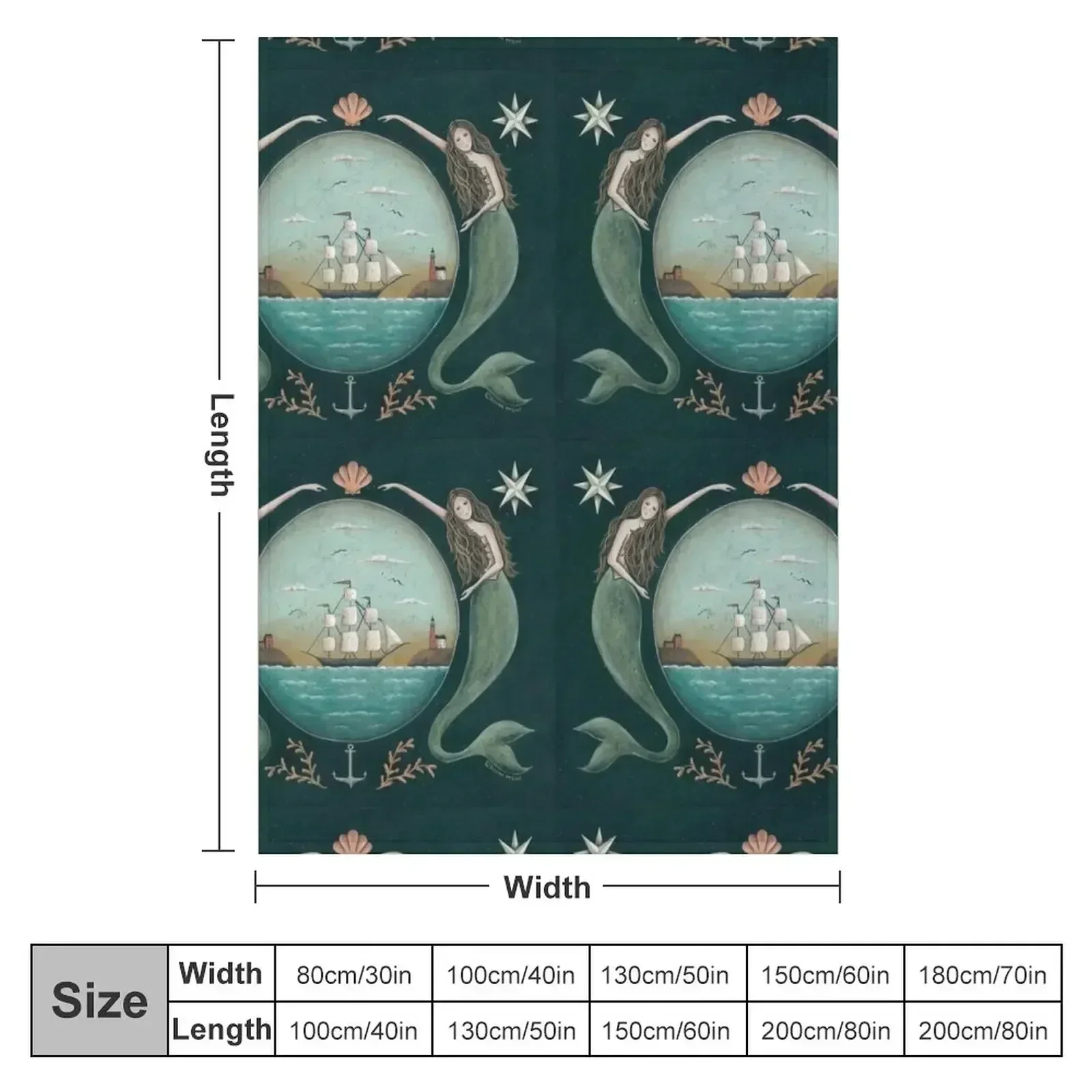 Sirens of the Sea by Donna Atkins Throw Blanket couch cozy soft plush fuzzy picnic outdoor blanket