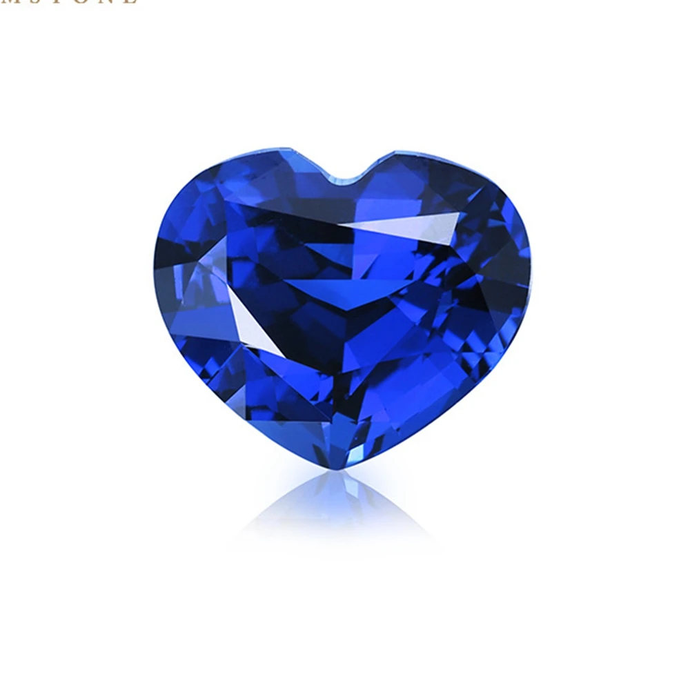 

1 шт./лот, выращенные в лаборатории синие сапфировые драгоценные камни в форме сердца