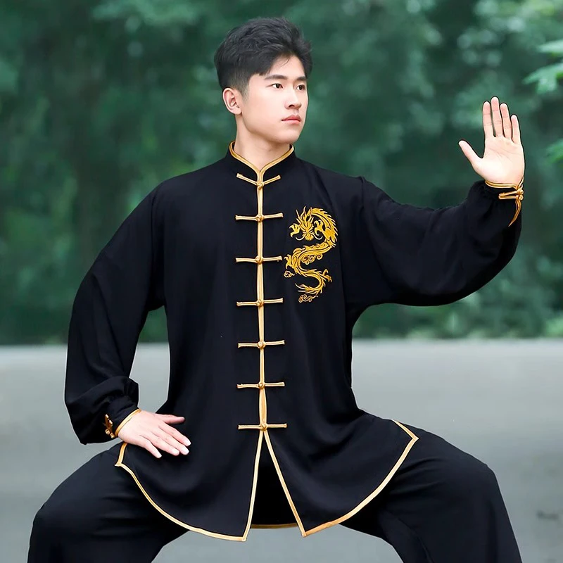 

Spring And Autumn Embroidery Tai Chi Clothing Set Martial Arts Practice Performance Clothing Men And Women's Same Model