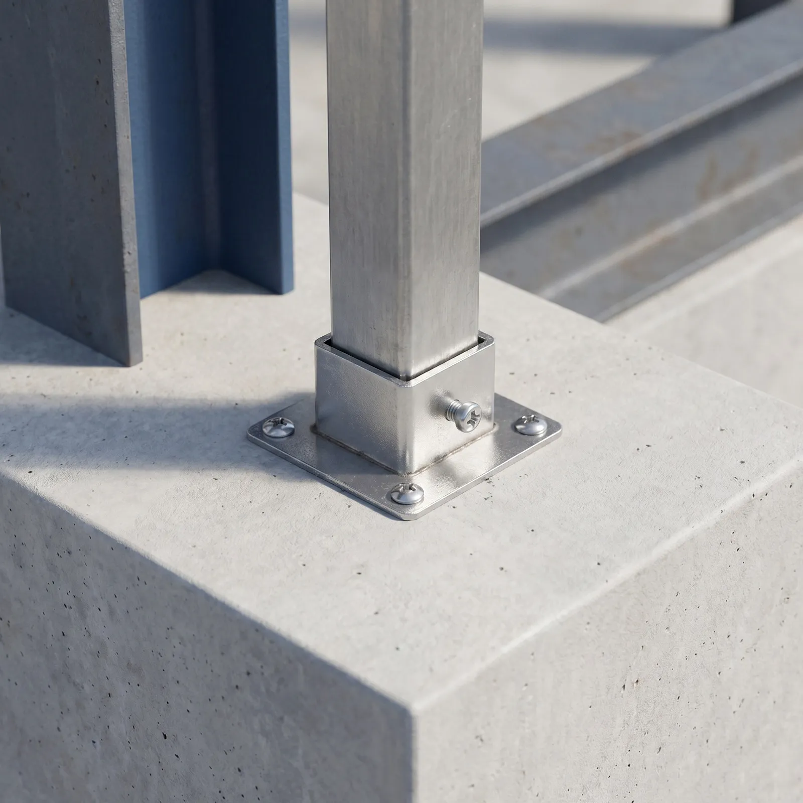 4Pcs Square Post Base Bracket Heavy Duty Flange Anchor Base for Deck Fence Rail Support Sign Post Mounting Brackets for Pergola