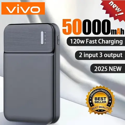 VIVO 50000mAh Power Bank 120W carga rápida cargador de batería externo portátil carga rápida Powerbank para iPhone Samsung 2025