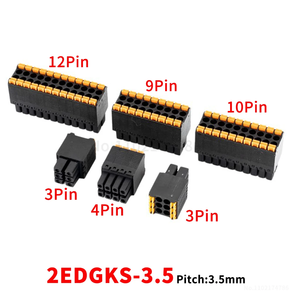 (1 pcs) KF 2EDGKS - 3.5mm compact double-row plug-in spring-loaded quick-connect terminal block plug and socket 15EDGKNH 3.5