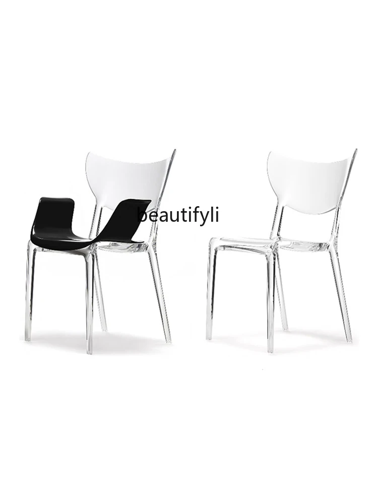 Fashion Designer Transparent Resin Leisure Modern Light Luxury Living Room Crystal Acrylic Armchair Dining Chair furniture