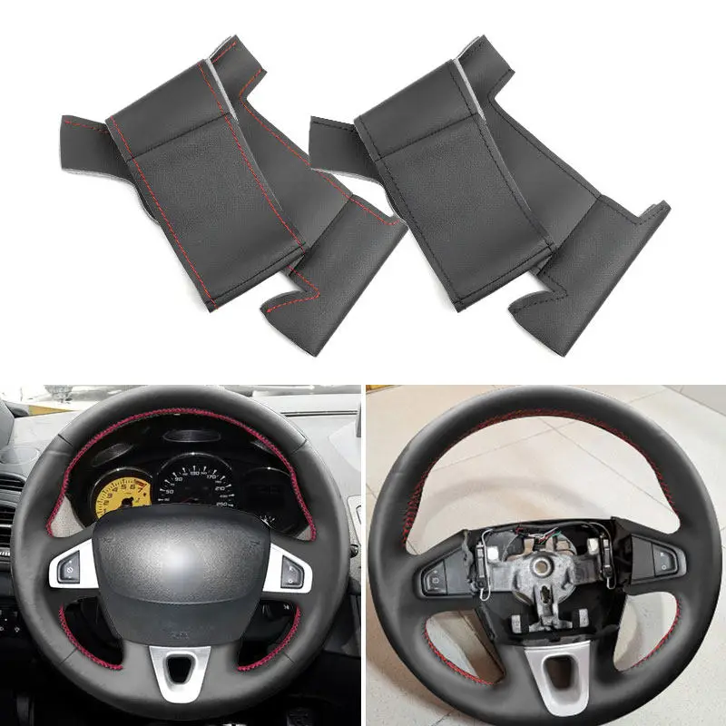 

For Renault Megane 3 Kangoo 2 Scenic 3 Fluence (ZE) Samsung SM3 Car Steering Wheel Cover Microfiber Leather Trim Accessories